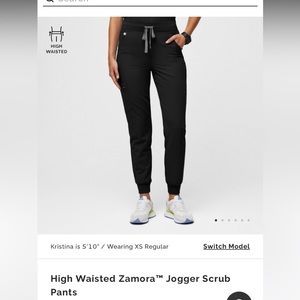 High waisted Zamora jogger scrub pants